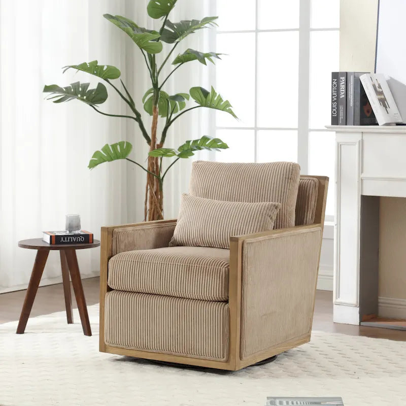 Camel Modern 26.8 Swivel Barrel Chair