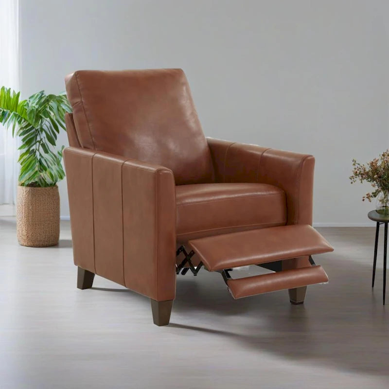 Fauteuil inclinable moderne Pablo Caramel en similicuir caramel
