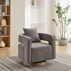 29.1 Swivel Accent Chair with Weathered Wood Base