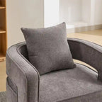 Fauteuil pivotant d'appoint de 29,1 cm avec base en bois vieilli