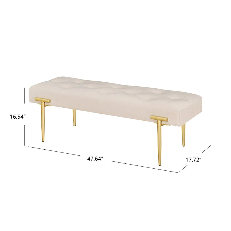 Banc ottoman moderne de 48 pouces pour chambre, salon ou entrée