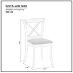 Ensemble de 2 chaises de salle à manger en bois à dossier en X