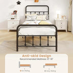 Cadre de lit Costway pour lit double/queen/king avec tête de lit intégrée