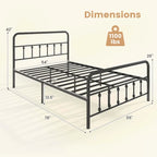 Cadre de lit Costway pour lit double/queen/king avec tête de lit intégrée