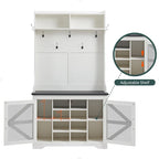 Banc d'entrée de style ferme de 42 pouces de large avec porte-manteau et armoire de vestiaire