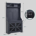 Banc d'entrée de style ferme de 42 pouces de large avec porte-manteau et armoire de vestiaire