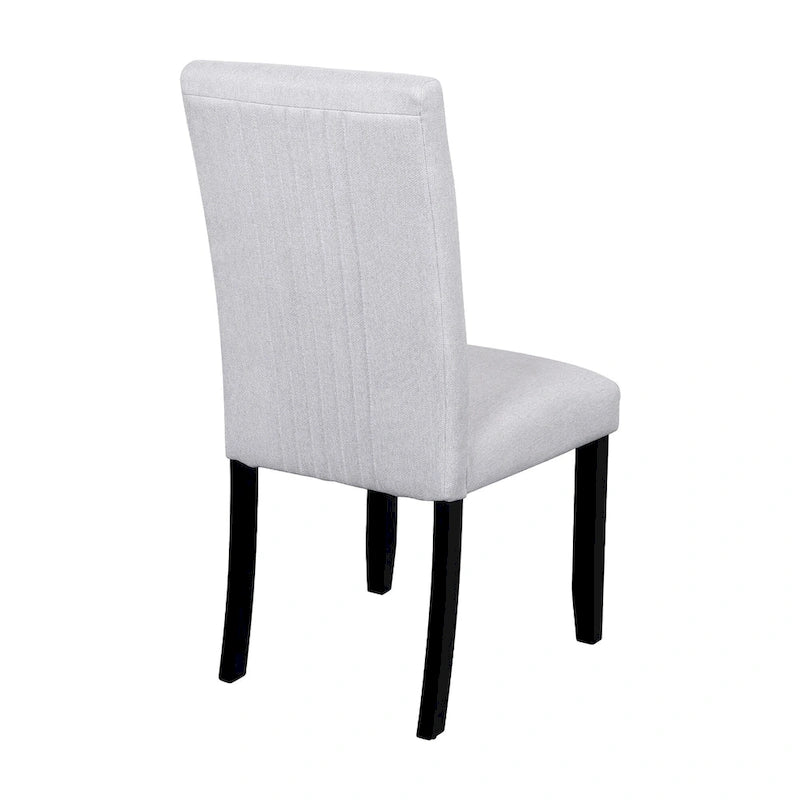 Ensemble table et chaises de cuisine en bois 5 pièces, table ronde pour 4 personnes avec plateau en faux marbre et 4 chaises rembourrées