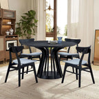 Ensemble table et chaises de salle à manger modernes 5 pièces, table de salle à manger en bois pour cuisine décontractée avec 4 chaises de salle à manger rembourrées