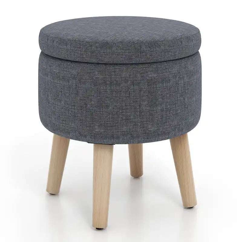 Pouf de rangement rond Costway avec plateau - Voir les détails