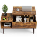Tables basses en bois Sweetcrispy avec plateau relevable et rangement pour café