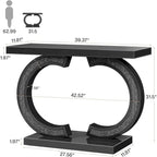 Console argentée, table d'entrée avec miroir de 39 pouces pour l'entrée