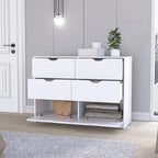 Commode de 107 cm (42 pouces) avec 4 tiroirs pour le rangement et l'organisation de la chambre à coucher