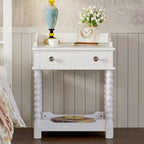 Retro Bedside Table, Nightstand with Drawer and Open Shelf for Bedroom