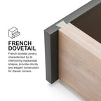 Ensemble de chambre à coucher traditionnel 3 pièces Eugene de Furniture of America, panneaux en bois de cerisier foncé