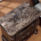 Ensemble de chambre à coucher traditionnel 3 pièces Eugene de Furniture of America, panneaux en bois de cerisier foncé