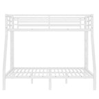 Lit superposé en métal (1 place et 2 places) pour adolescents et adultes, gain de place, silencieux, sans sommier, blanc