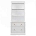 Bibliothèque haute polyvalente avec éclairage LED et multiples options de rangement pour la maison