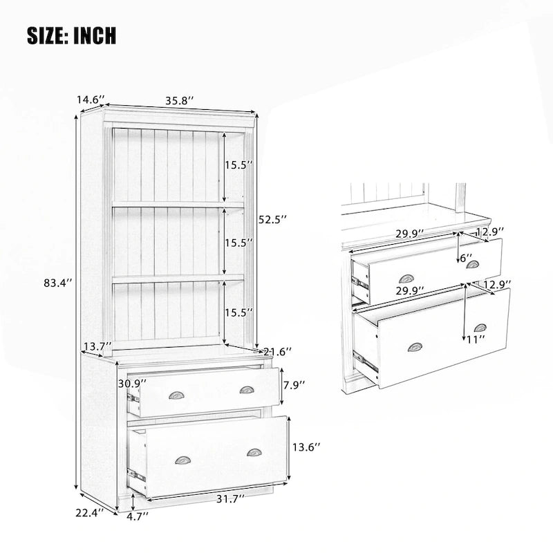Bibliothèque haute polyvalente avec éclairage LED et multiples options de rangement pour la maison