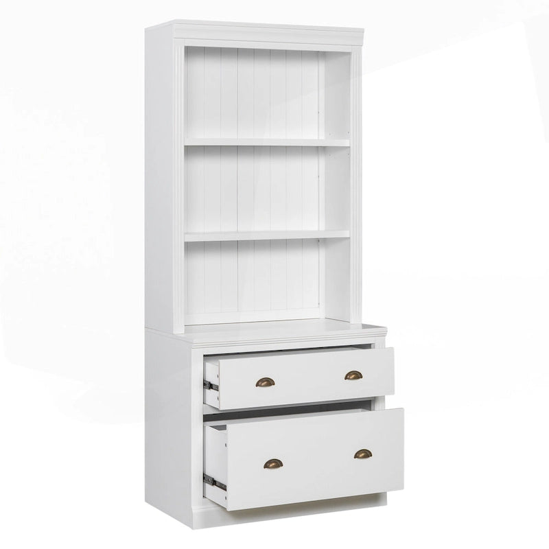 Bibliothèque haute polyvalente avec éclairage LED et multiples options de rangement pour la maison