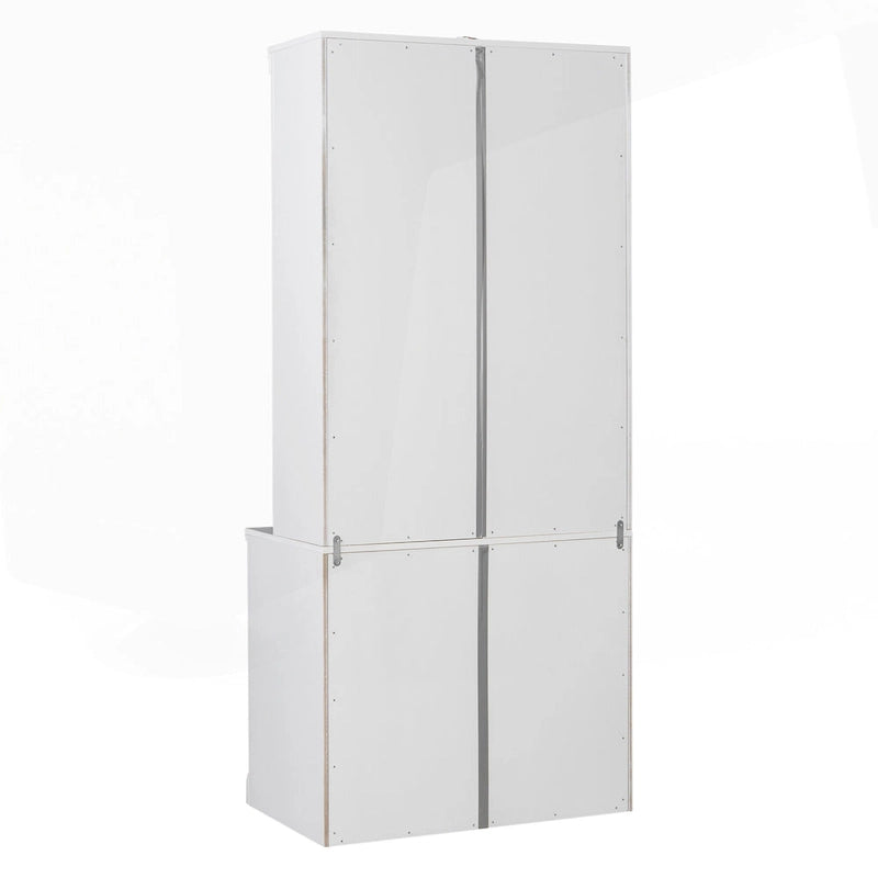 Bibliothèque haute polyvalente avec éclairage LED et multiples options de rangement pour la maison