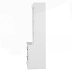 Bibliothèque haute polyvalente avec éclairage LED et multiples options de rangement pour la maison