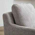 Fauteuil pivotant à 360° en chenille moderne de 76 cm (29,92 po), avec structure en bois massif et coussin de dossier amovible