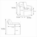 Fauteuil pivotant à 360° en chenille moderne de 76 cm (29,92 po), avec structure en bois massif et coussin de dossier amovible