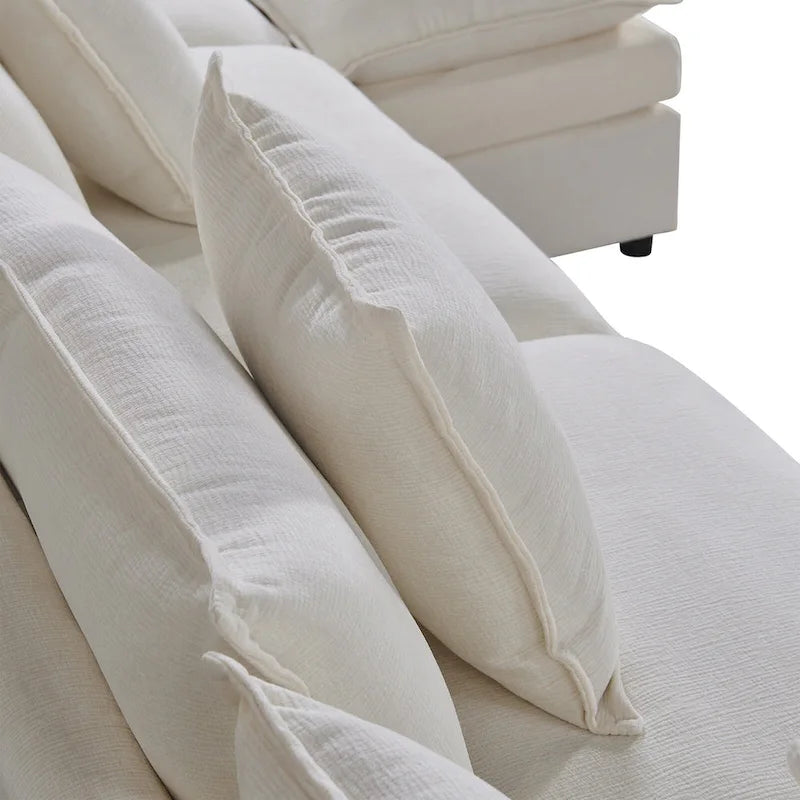 Canapé d'angle blanc en forme de U 6 places 142,52