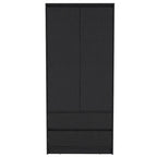 20.47 Modern Double-door Armoire with Hanging Rod and Two Drawers for Bedroom