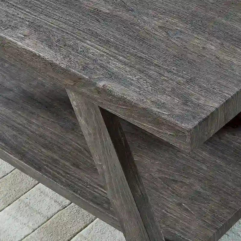 Table d'appoint rectangulaire moderne de 23,5 pouces avec étagère de rangement et pieds à angle large