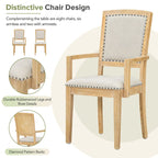 Ensemble de salle à manger en bois 7 pièces avec table extensible et 6 chaises