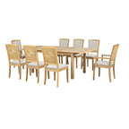 Ensemble de salle à manger en bois 7 pièces avec table extensible et 6 chaises