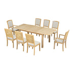Ensemble de salle à manger en bois 7 pièces avec table extensible et 6 chaises