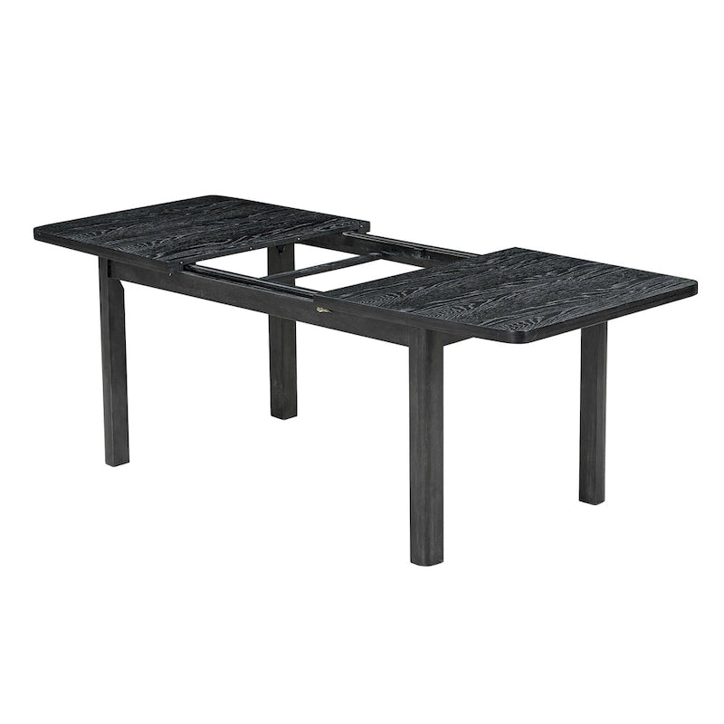 Ensemble de salle à manger en bois 7 pièces avec table extensible et 6 chaises