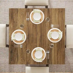 Table de salle à manger carrée de 80 cm pour 4 personnes, style campagnard - 80 cm de profondeur x 80 cm de largeur x 75 cm de hauteur
