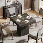 Table de salle à manger carrée de 80 cm pour 4 personnes, style campagnard - 80 cm de profondeur x 80 cm de largeur x 75 cm de hauteur