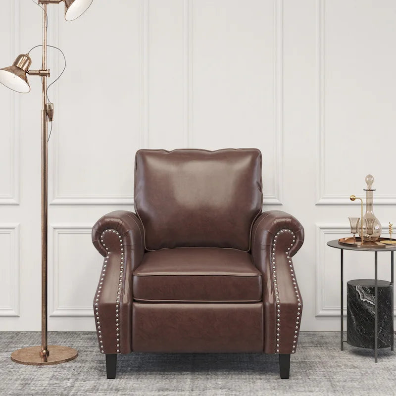 Fauteuil club Dowd en similicuir avec garniture cloutée par Christopher Knight Home