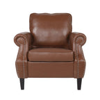 Fauteuil club Dowd en similicuir avec garniture cloutée par Christopher Knight Home