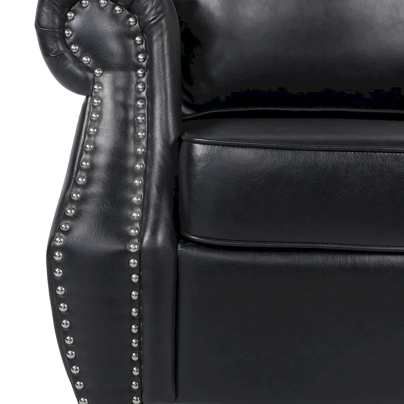 Fauteuil club Dowd en similicuir avec garniture cloutée par Christopher Knight Home