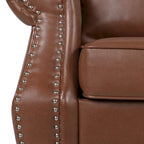 Fauteuil club Dowd en similicuir avec garniture cloutée par Christopher Knight Home