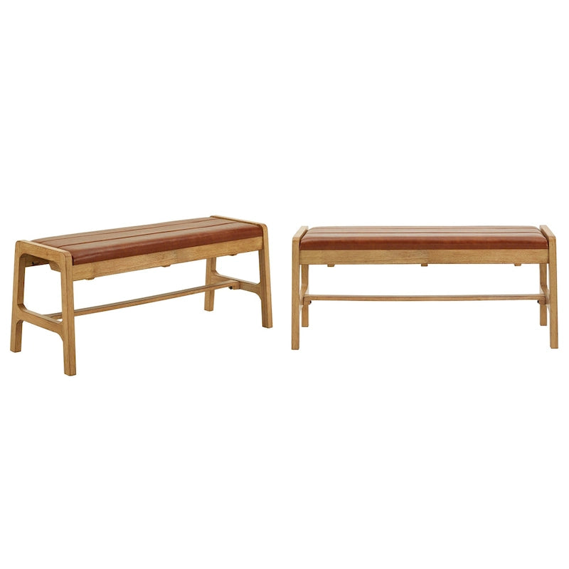 Banc Cesis moderne de style scandinave, finition chêne clair