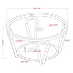 Ensemble de deux tables basses Gable Glam avec plateau en verre et étagère, par Furniture of America