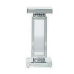 Table d'appoint en verre miroir argenté - Roche River Decor - 30,5 cm x 30,5 cm x 71 cm (L x l x H)