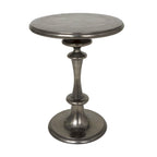 Aluminum Metal Turned Style Accent Table - Black - Roche River Decor - 18W x 18L x 23H