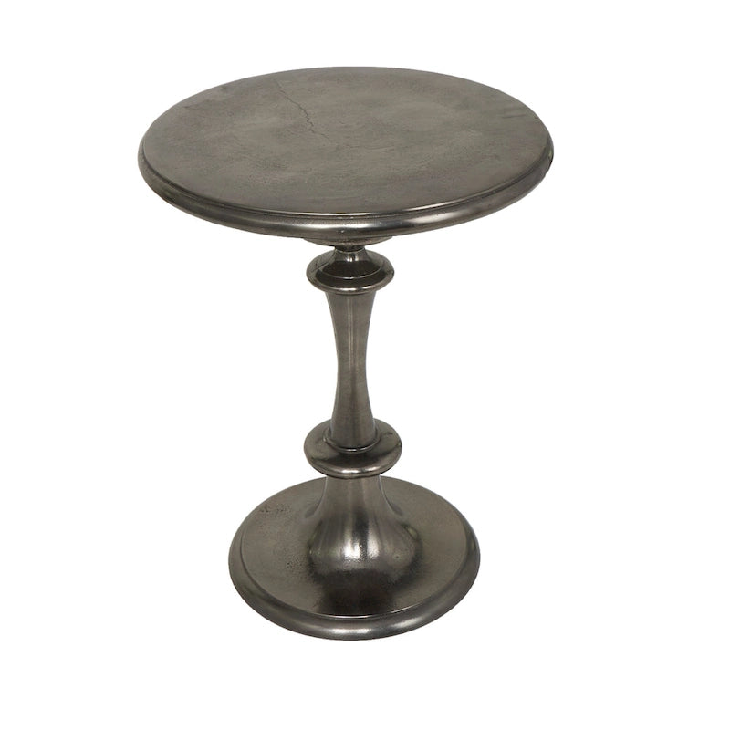 Table d'appoint en aluminium tourné - Noir - Roche River Decor - 45,7 cm (L) x 45,7 cm (l) x 58,4 cm (H)