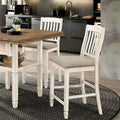 Farmhouse Solid Wood Slate Back with Upholstered Seat Counter Height Dining Stools (Set of 2)