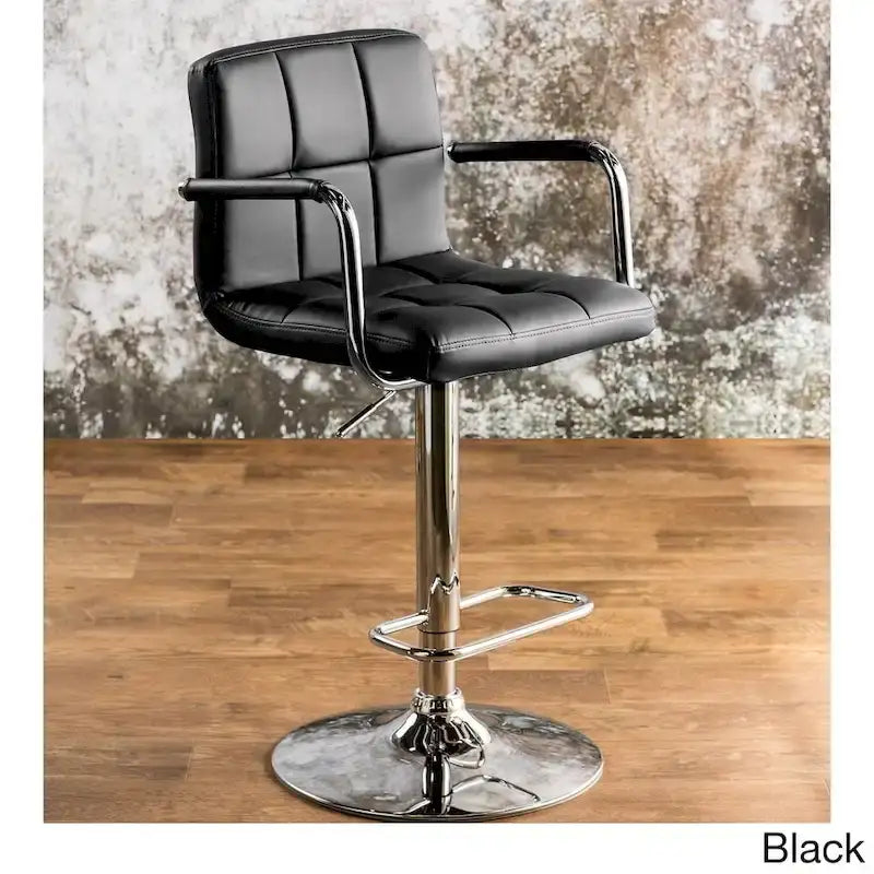 Corvelli Modern Adjustable Swivel Faux Leather Barstool by Furniture of America