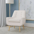 Fauteuil d'appoint Arlo blanc en fausse fourrure sherpa