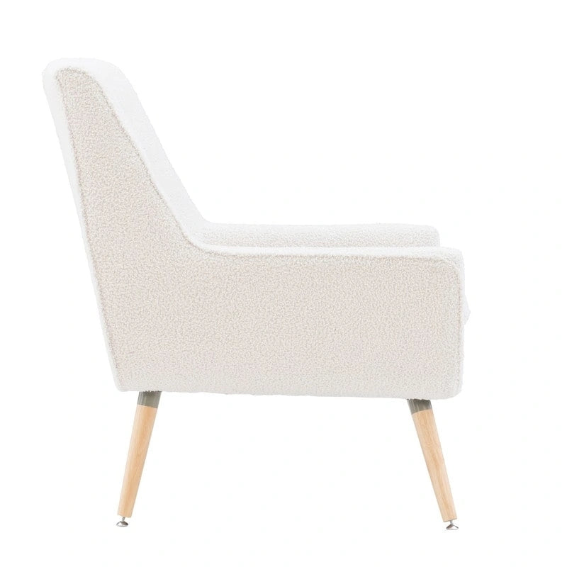 Fauteuil d'appoint Arlo blanc en fausse fourrure sherpa