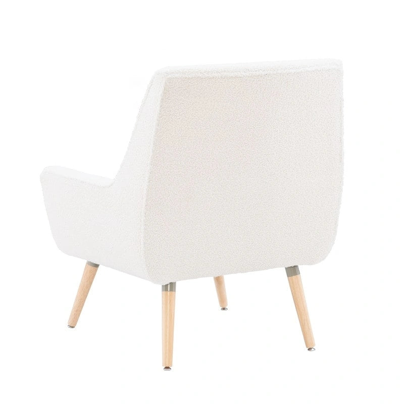 Fauteuil d'appoint Arlo blanc en fausse fourrure sherpa